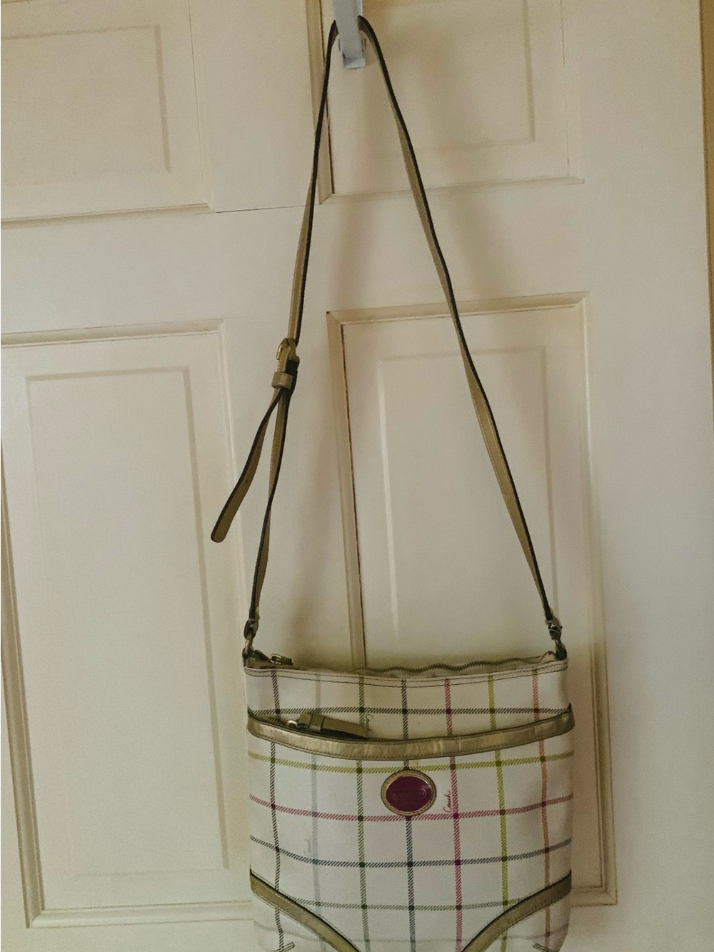 Coach Peyton Tattersall coated canvas slim bag - Picture 3 of 15